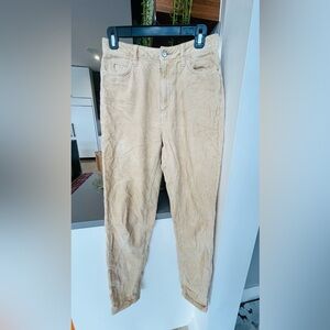 BDG High Rise Cream Mom Corduroy Jeans Pants